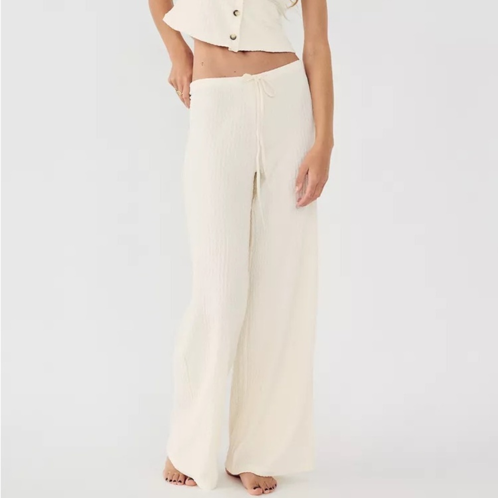 Zara Cream Wide-Leg Pants